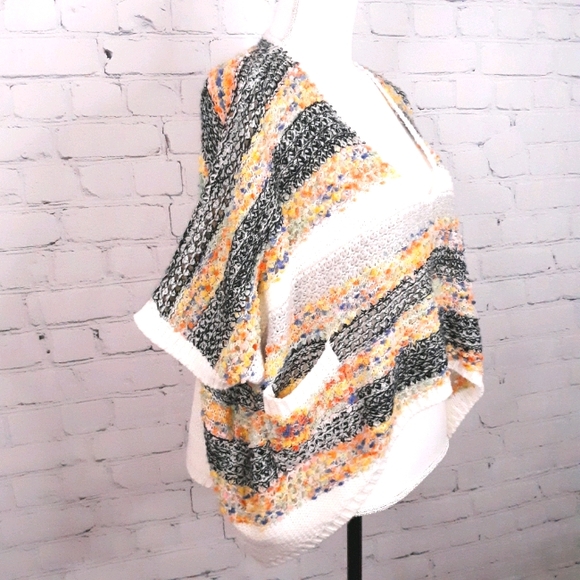 KAMANA Marled Banded Stripe Crop Sweater M… - Picture 2 of 13